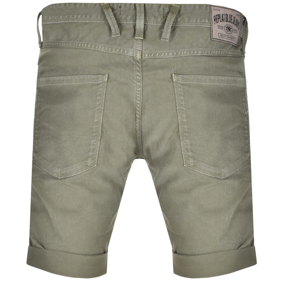 Alternative Image for ProductReplay Anbass Slim Fit Denim Shorts Green3
